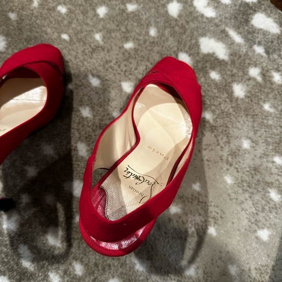 Christian Louboutin Red Open Toe Sling Back Pump. Size 38.5 - Picture 12 of 13